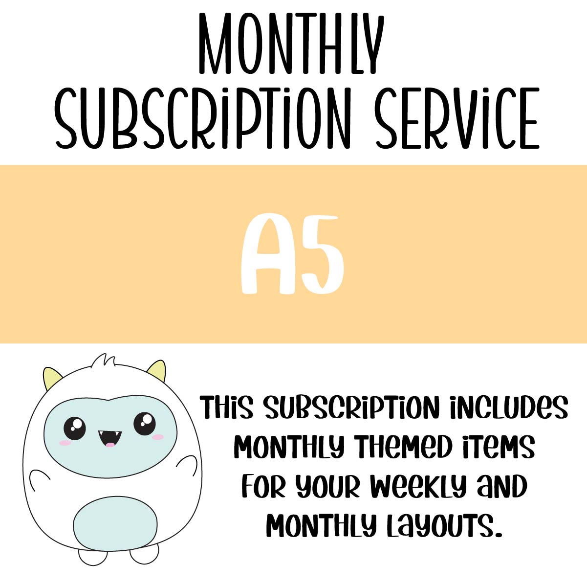 SUBSCRIPTION - A5 Monthly & Monthly Overview Kit (DO NOT PURCHASE WITH OTHER ITEMS)