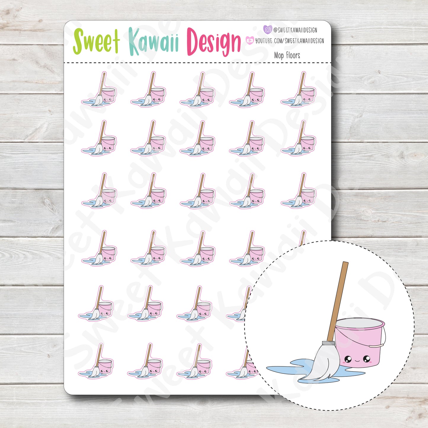 Kawaii Mop Stickers