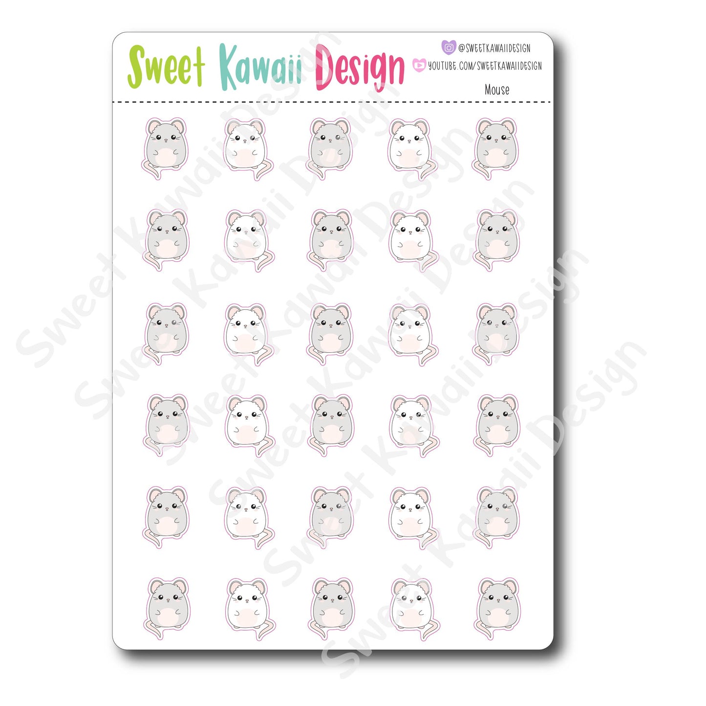 Kawaii Mouse Stickers