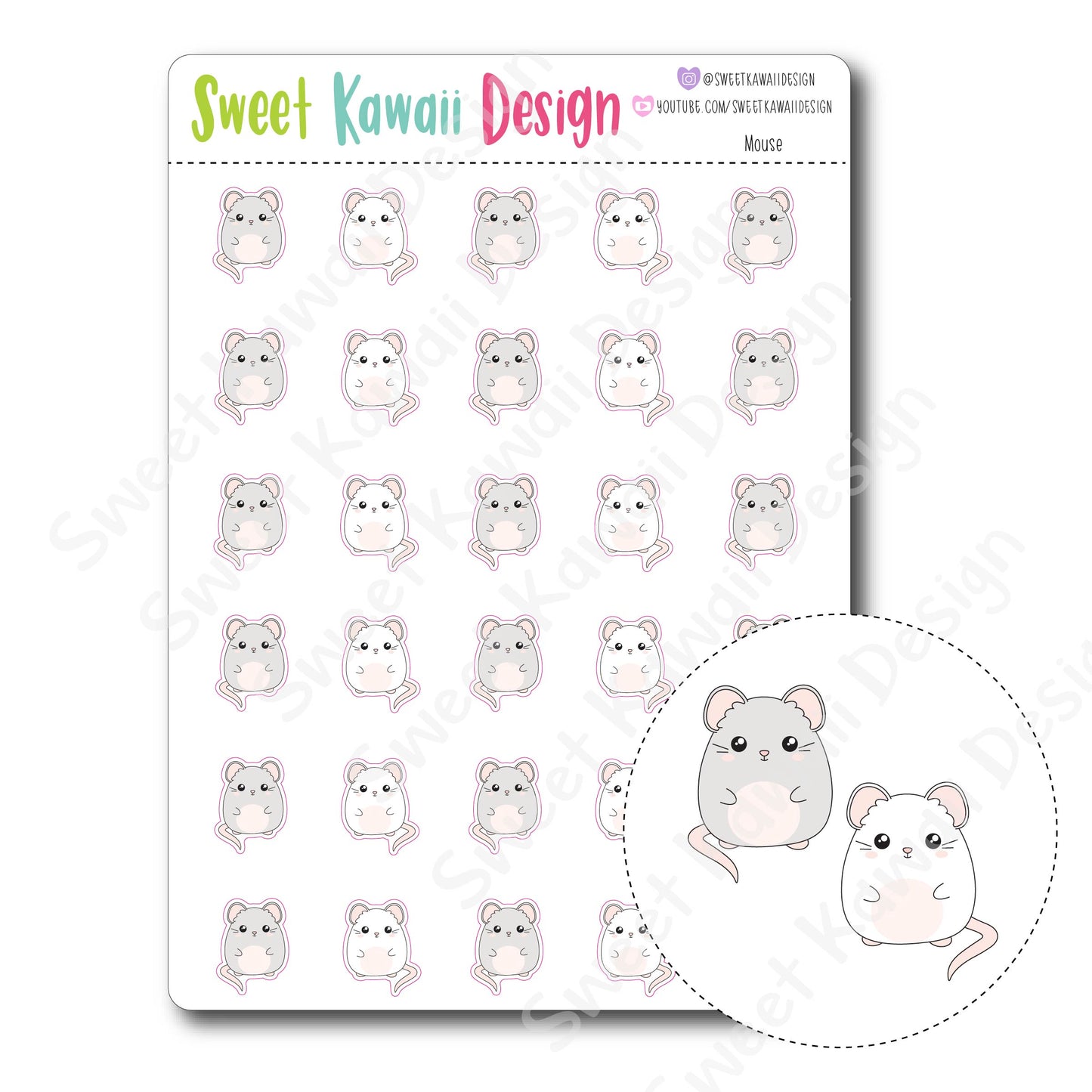 Kawaii Mouse Stickers