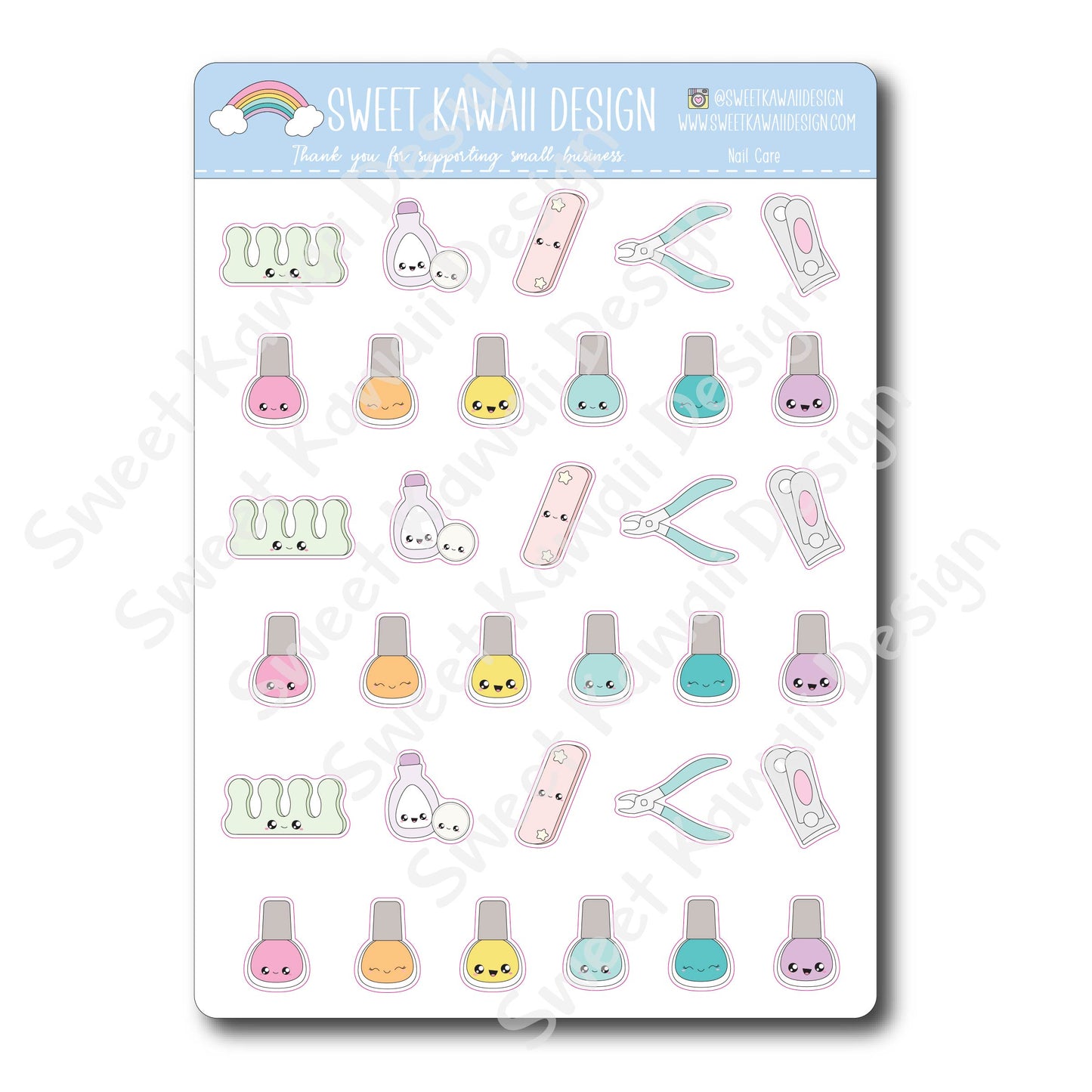 Kawaii Nail Care Stickers