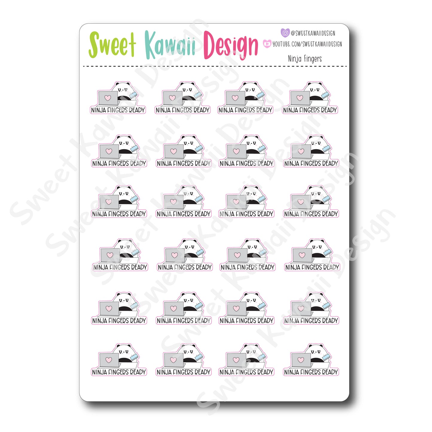 Kawaii Ninja Finger Stickers