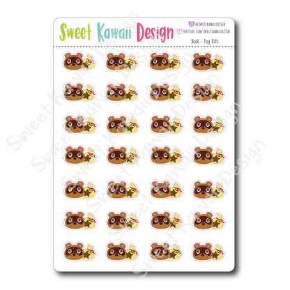 Kawaii Nook - Pay Bill Stickers