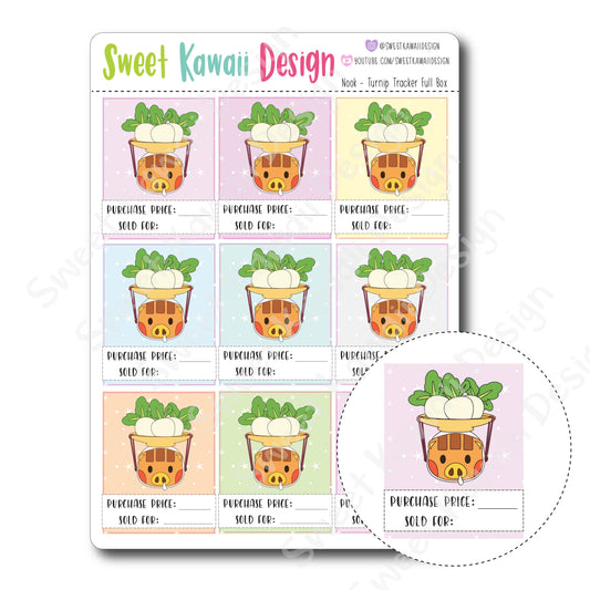 Kawaii Nook Stickers - Turnip Tracker Full Boxes