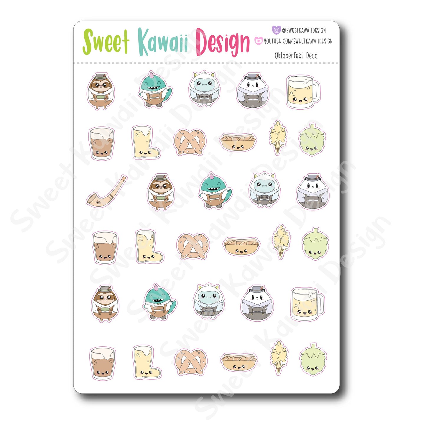 Kawaii Oktoberfest Deco Stickers