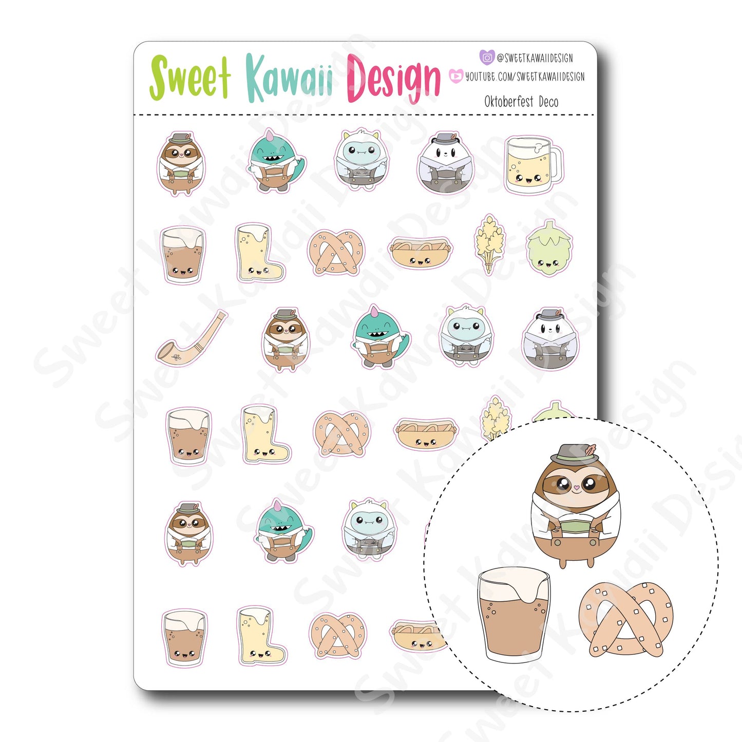 Kawaii Oktoberfest Deco Stickers