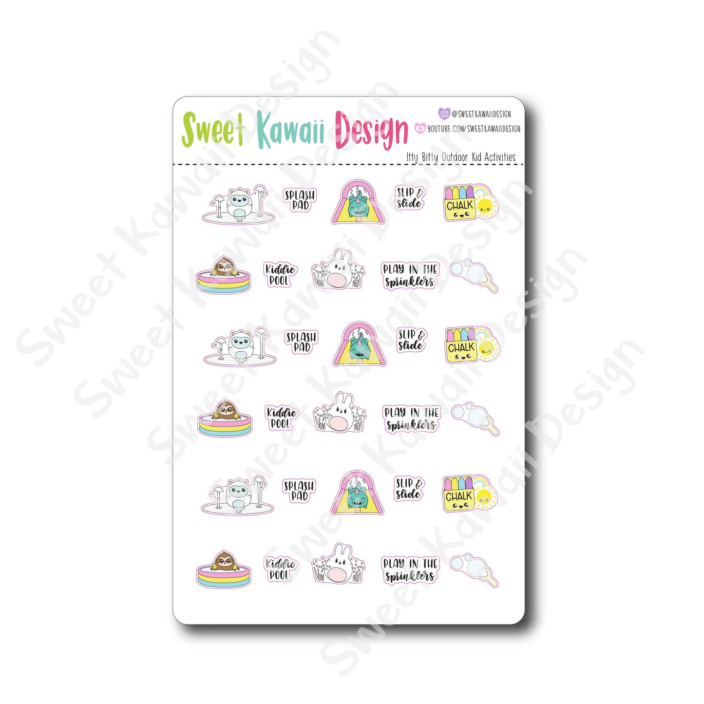 Kawaii Outdoor Kid Activity Stickers