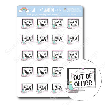 Kawaii Out of Office Stickers