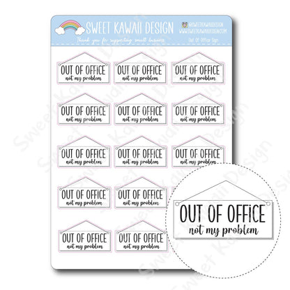 Kawaii Out Of Office Sign Stickers