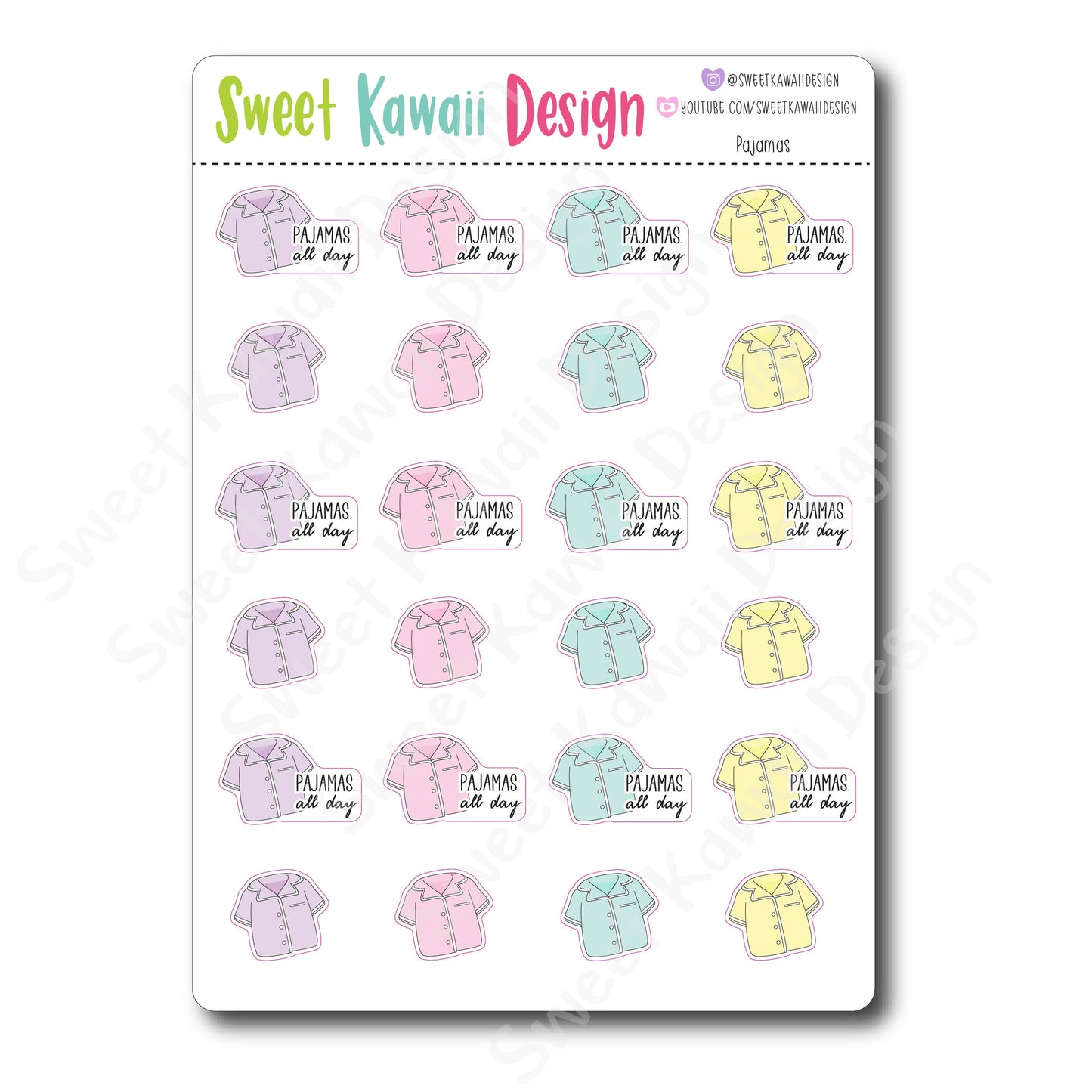 Kawaii Pajama Stickers