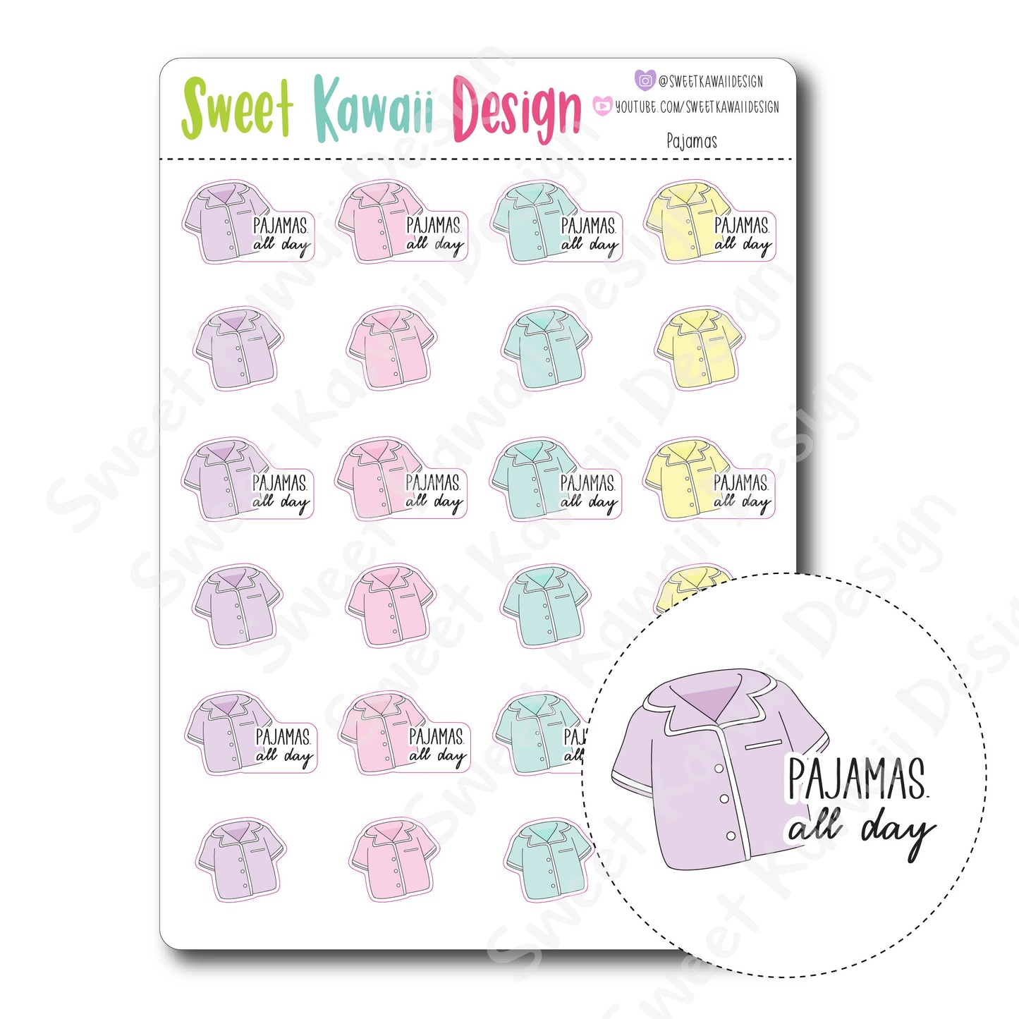 Kawaii Pajama Stickers