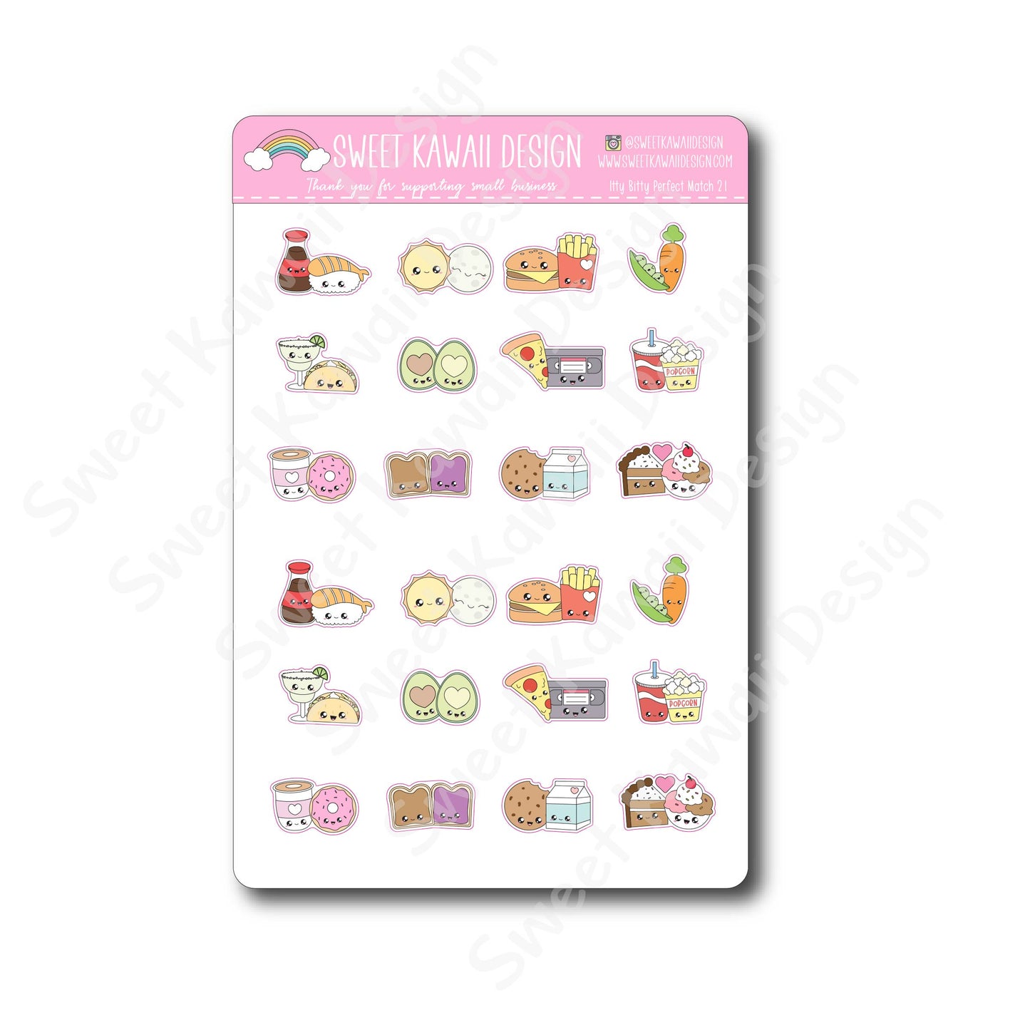 Kawaii Perfect Match 21 Stickers