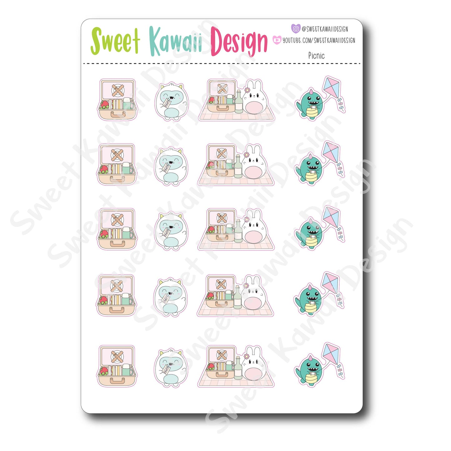 Kawaii Picnic Stickers