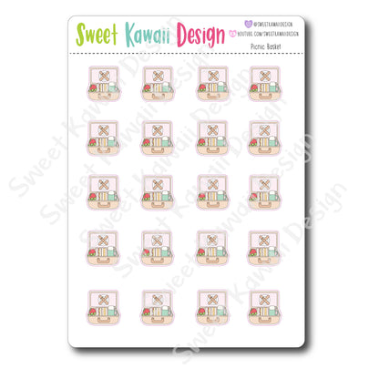 Kawaii Picnic Basket Stickers