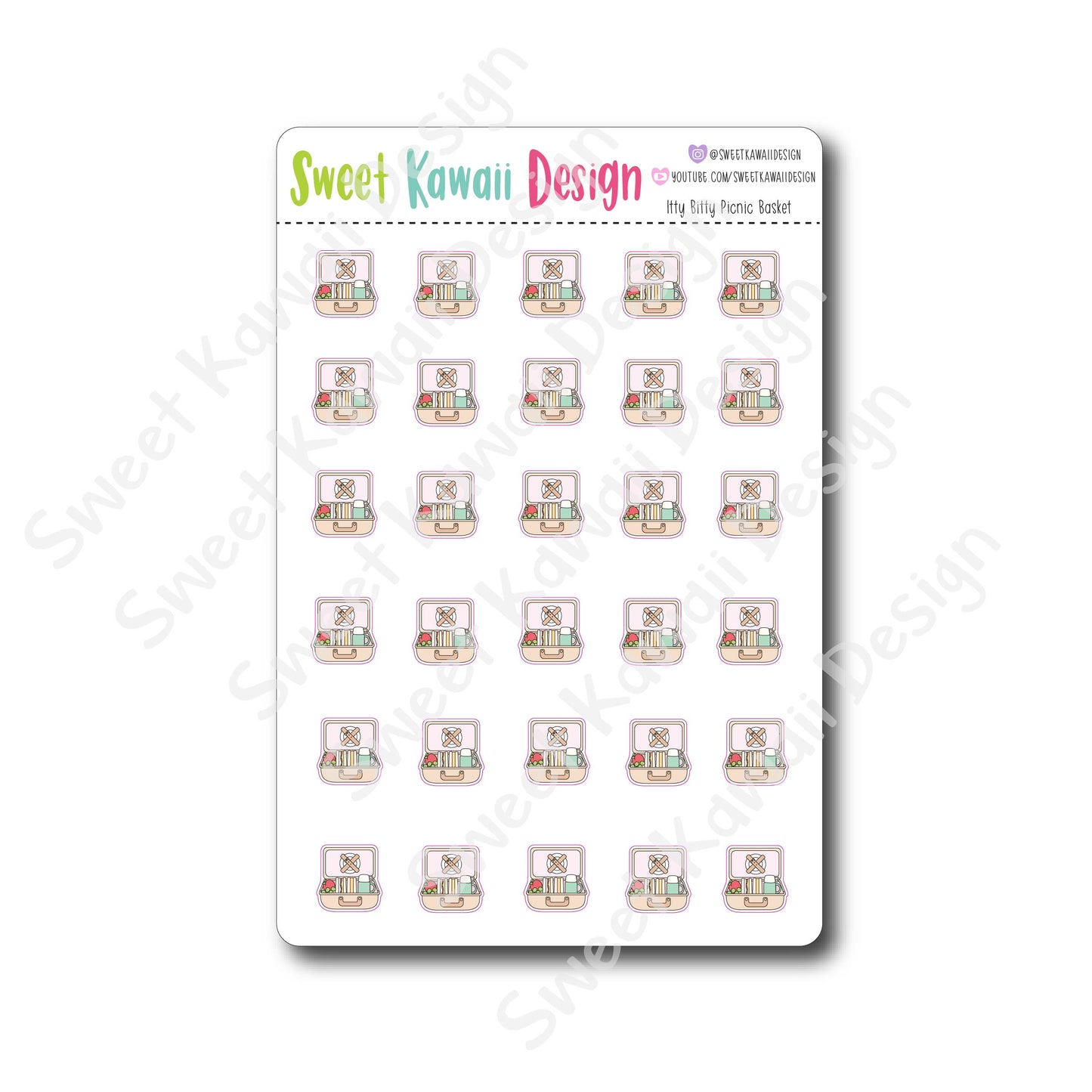 Kawaii Picnic Basket Stickers