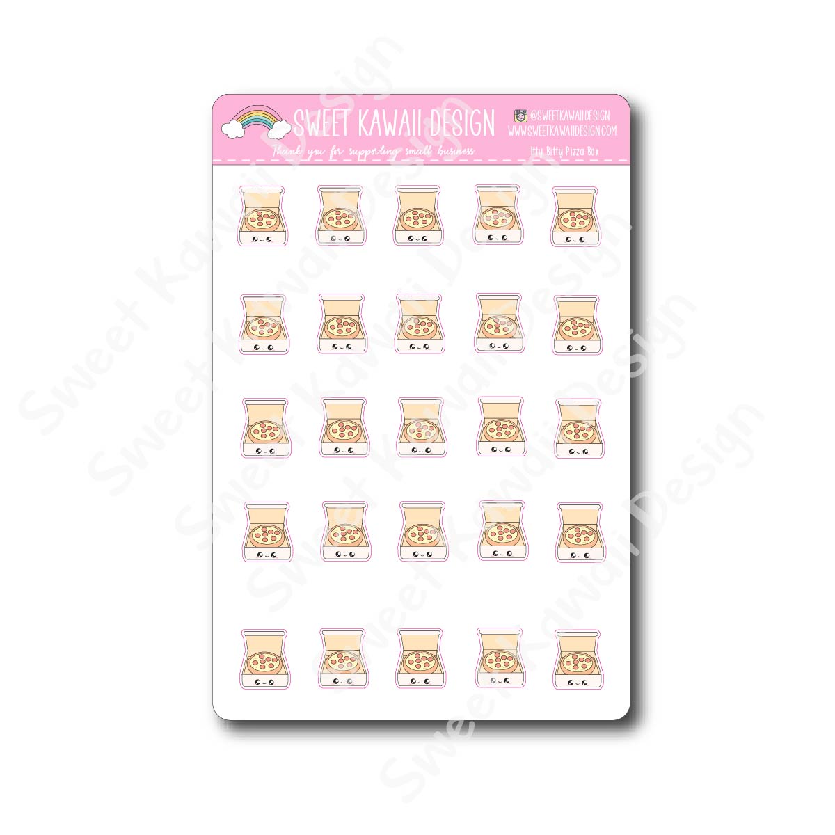 Kawaii Pizza Box Stickers