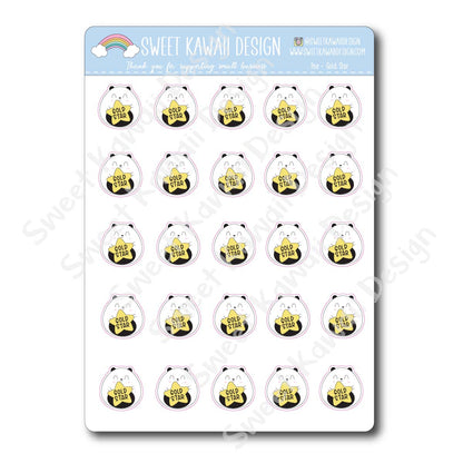 Kawaii Poe Stickers - Gold Star