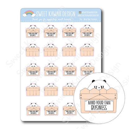 Kawaii Poe Stickers - Mind Your Business