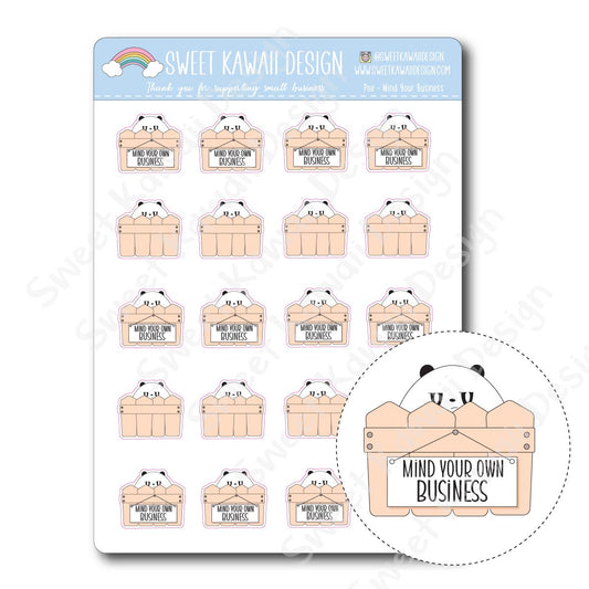 Kawaii Poe Stickers - Mind Your Business