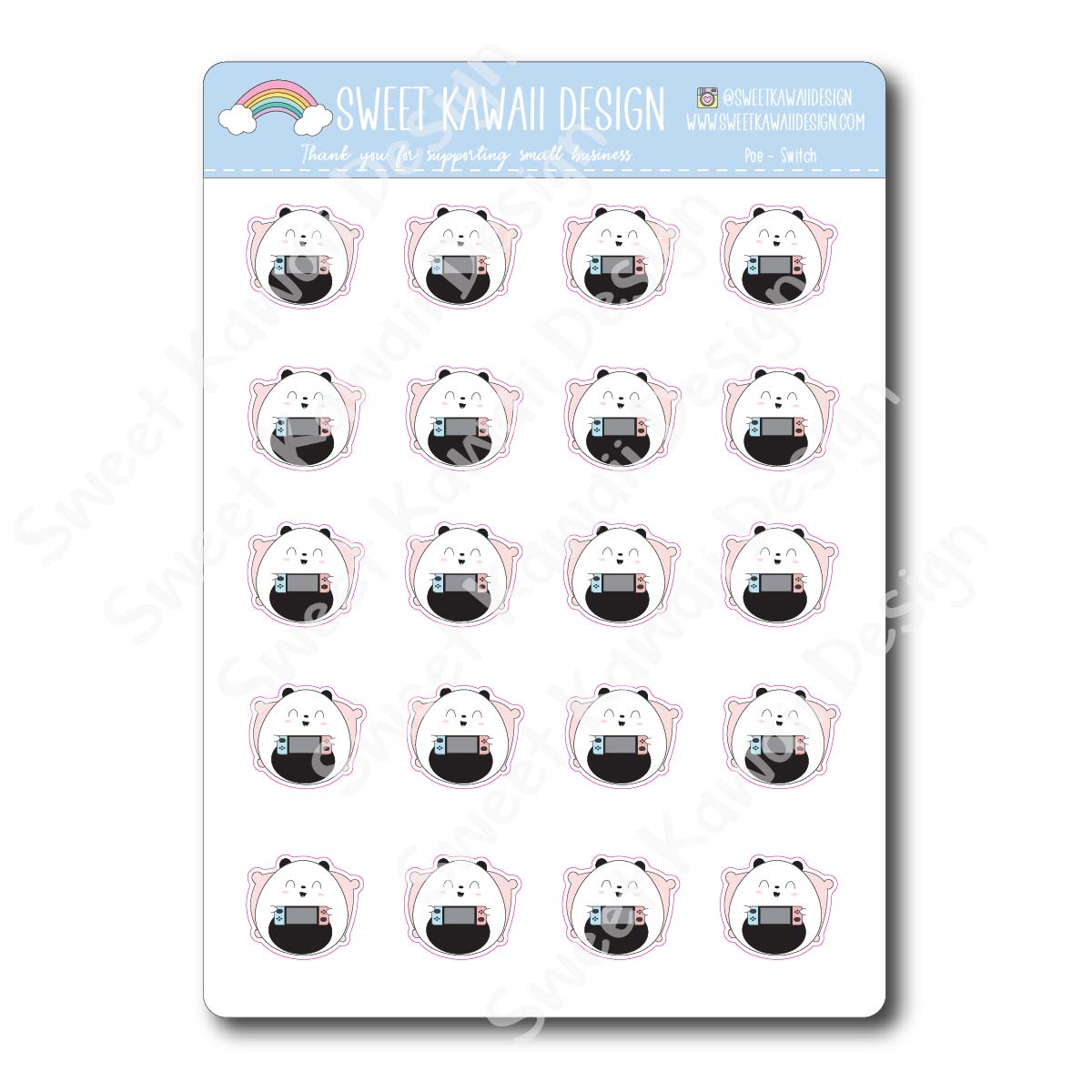 Kawaii Poe Stickers - Switch