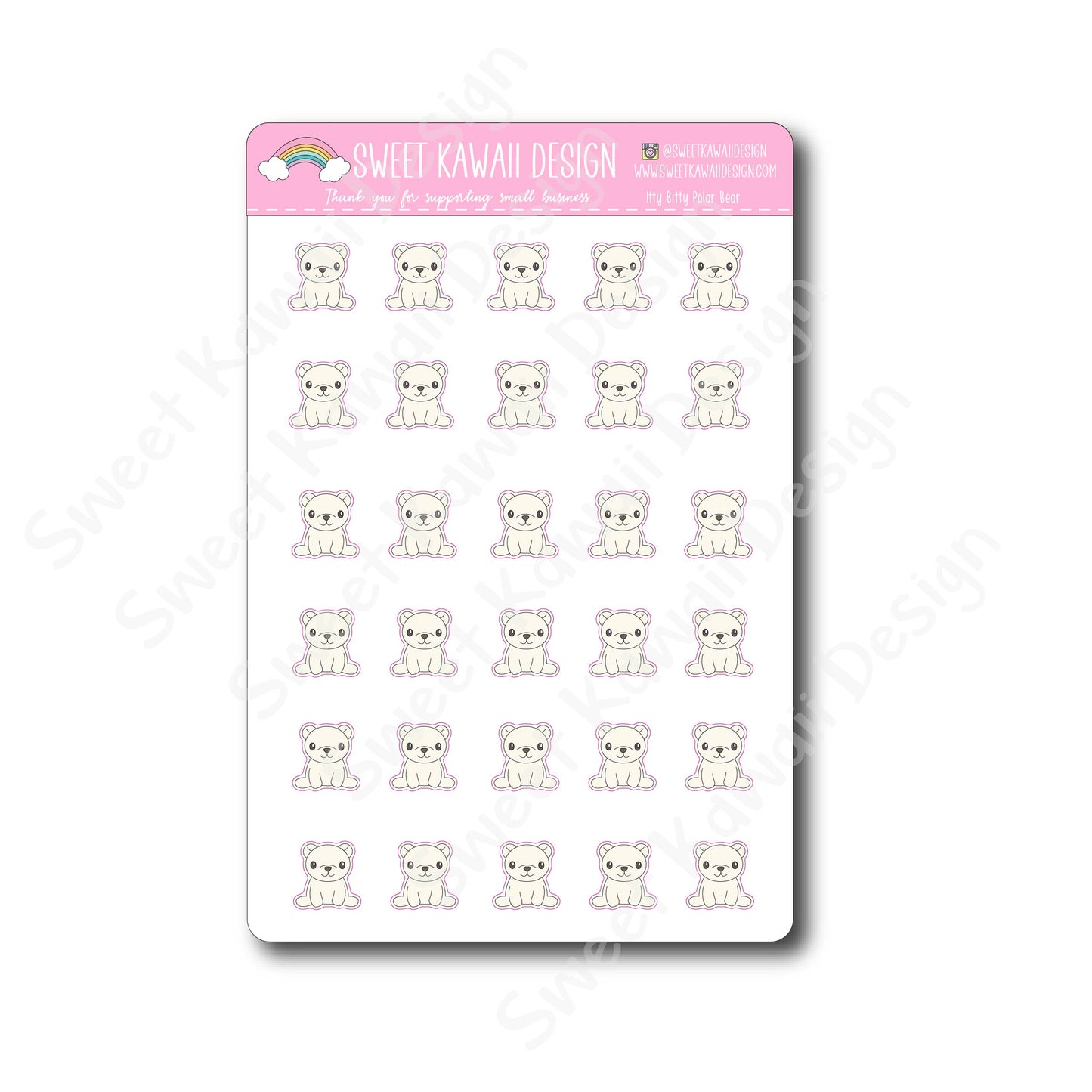 Kawaii Polar Bear Stickers