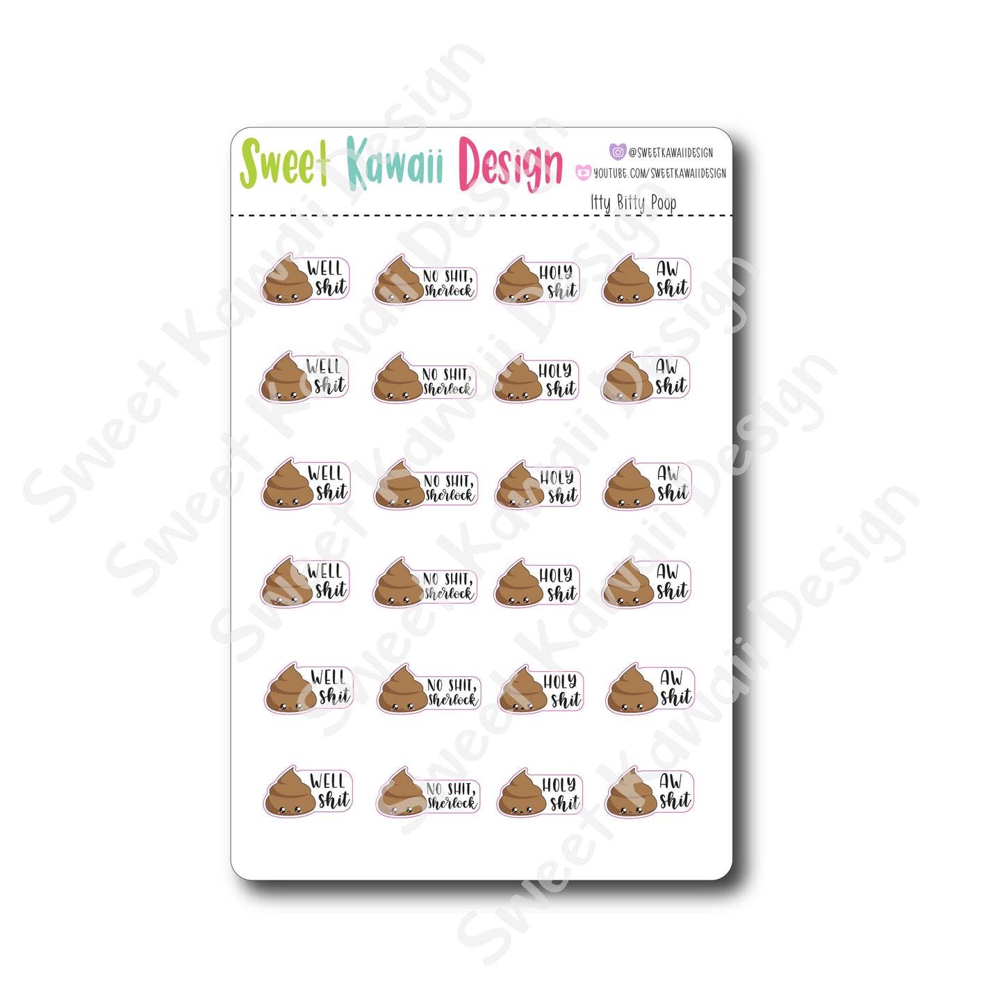 Kawaii Poop Stickers