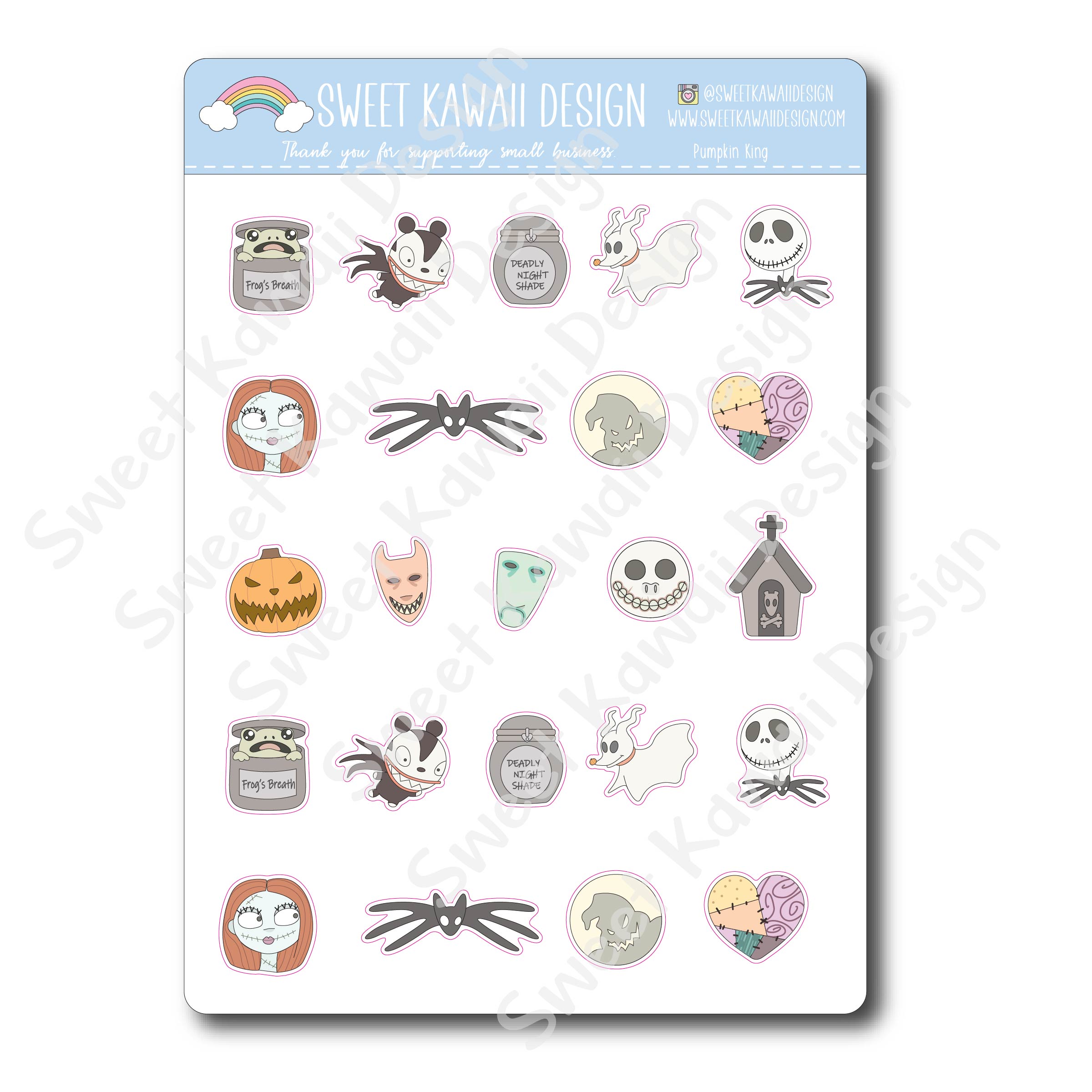 Kawaii Pumpkin King Stickers