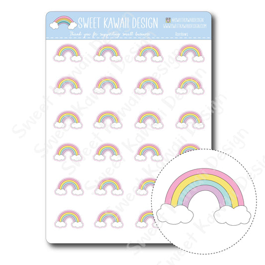 Kawaii Rainbow Stickers