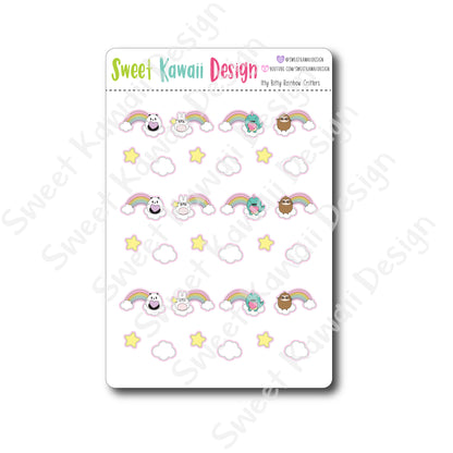 Kawaii Rainbow Critter Stickers