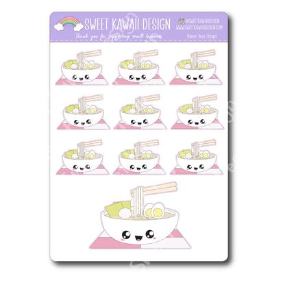 Kawaii Ramen Deco (Large) Stickers