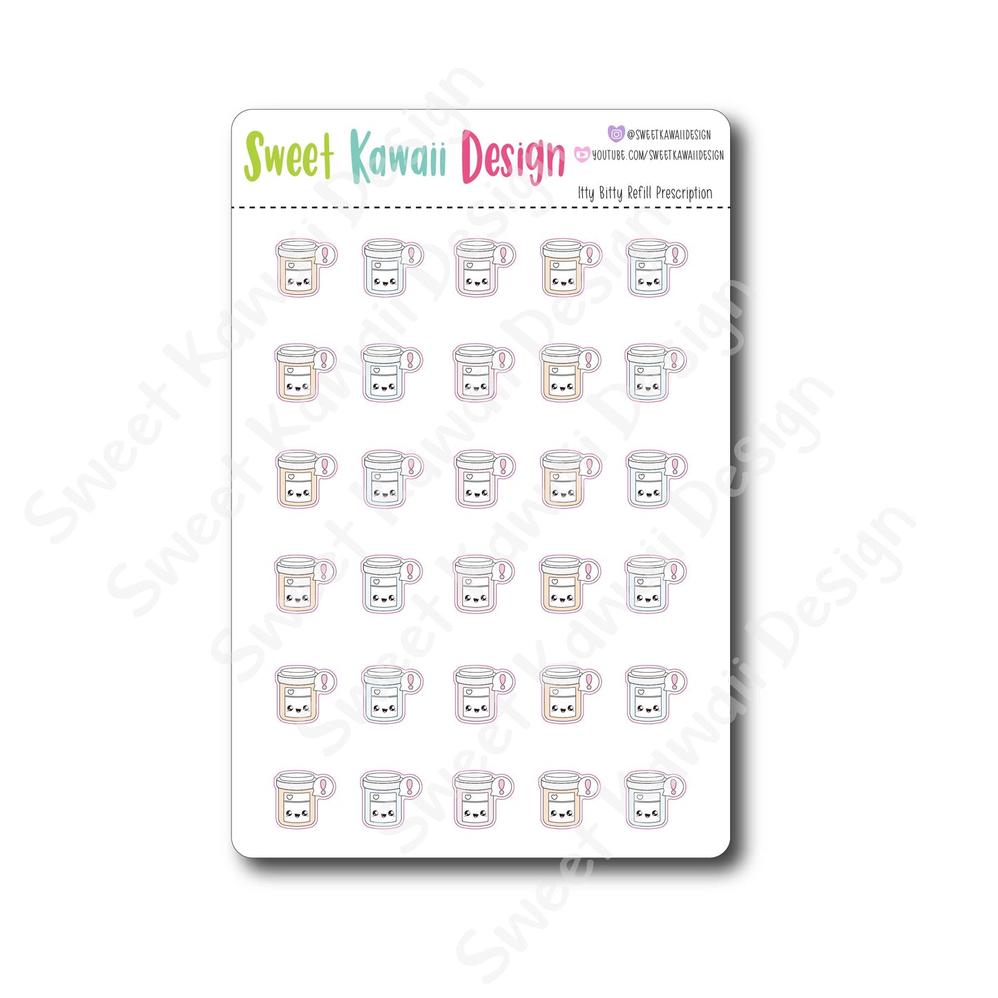 Kawaii Refill Prescription Stickers