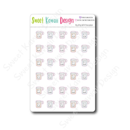 Kawaii Refill Prescription Stickers