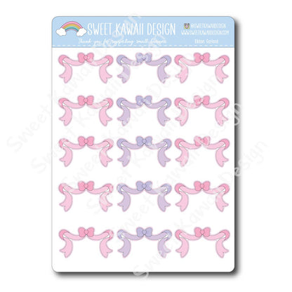 Kawaii Ribbon Garland Stickers