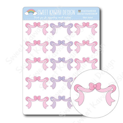 Kawaii Ribbon Garland Stickers