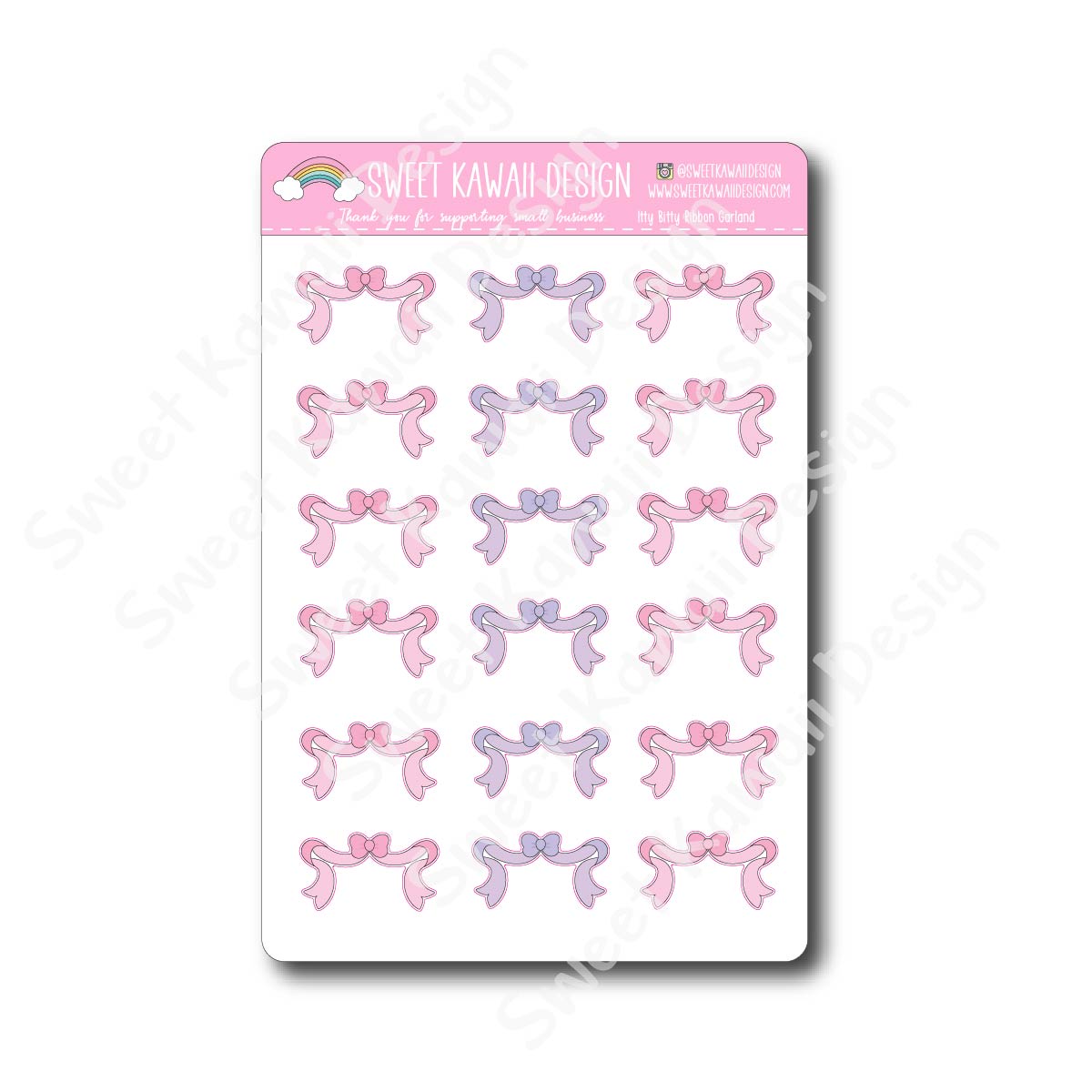 Kawaii Ribbon Garland Stickers