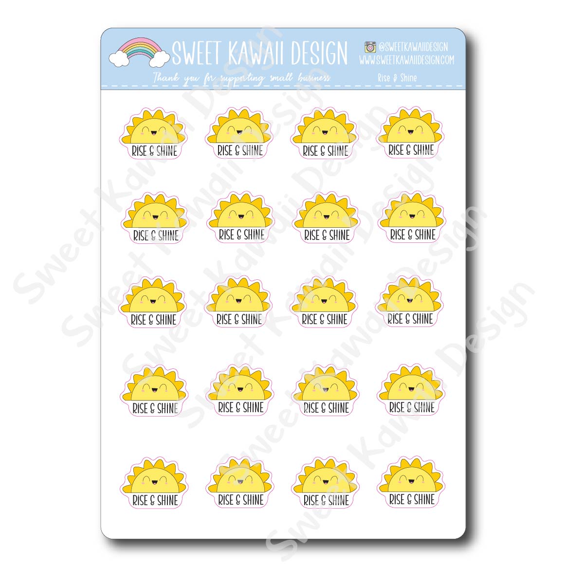 Kawaii Rise & Shine Stickers