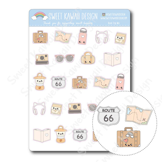 Kawaii Road Trip Mix Stickers