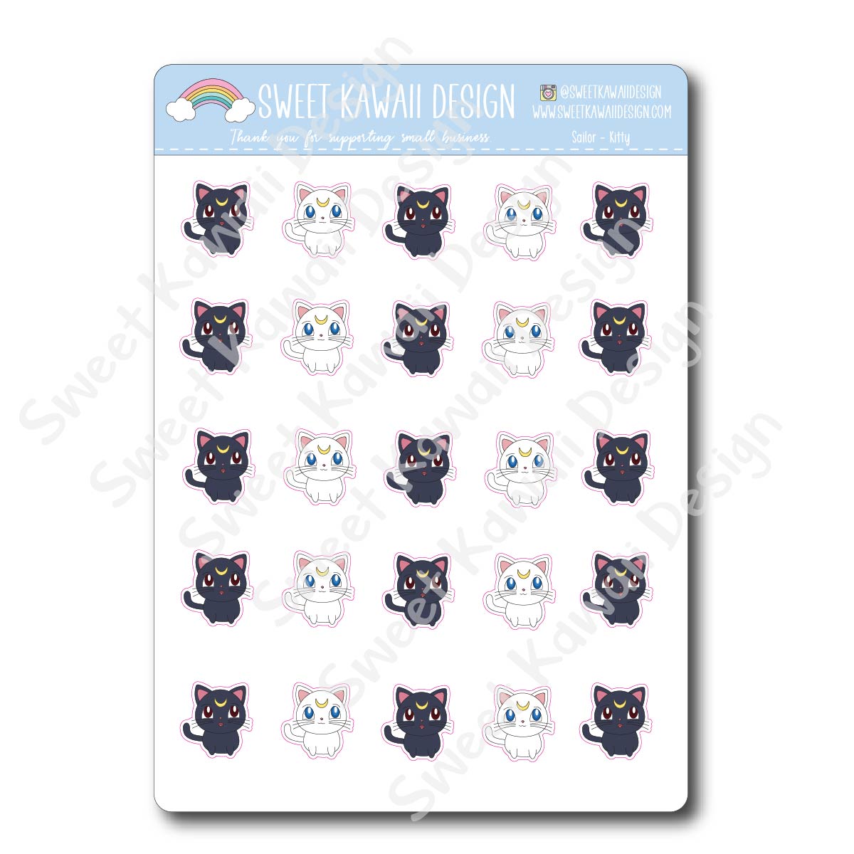 Kawaii Sailor Kitty Stickers