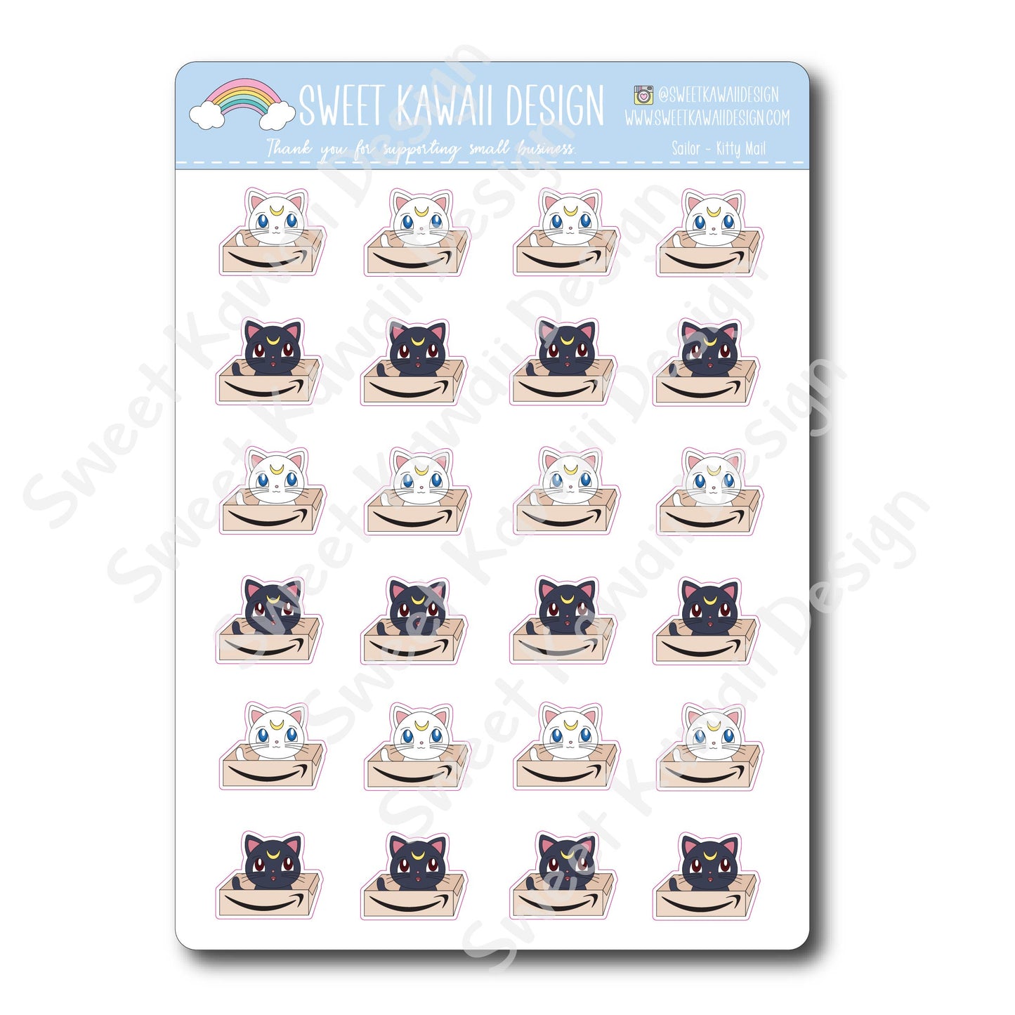 Kawaii Sailor Kitty Mail Stickers