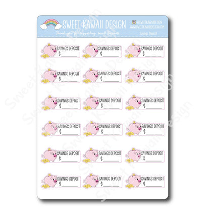 Kawaii Savings Deposit Stickers