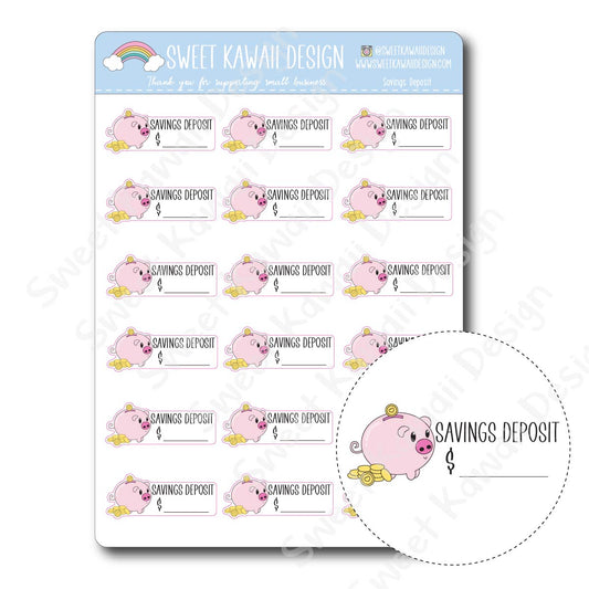 Kawaii Savings Deposit Stickers