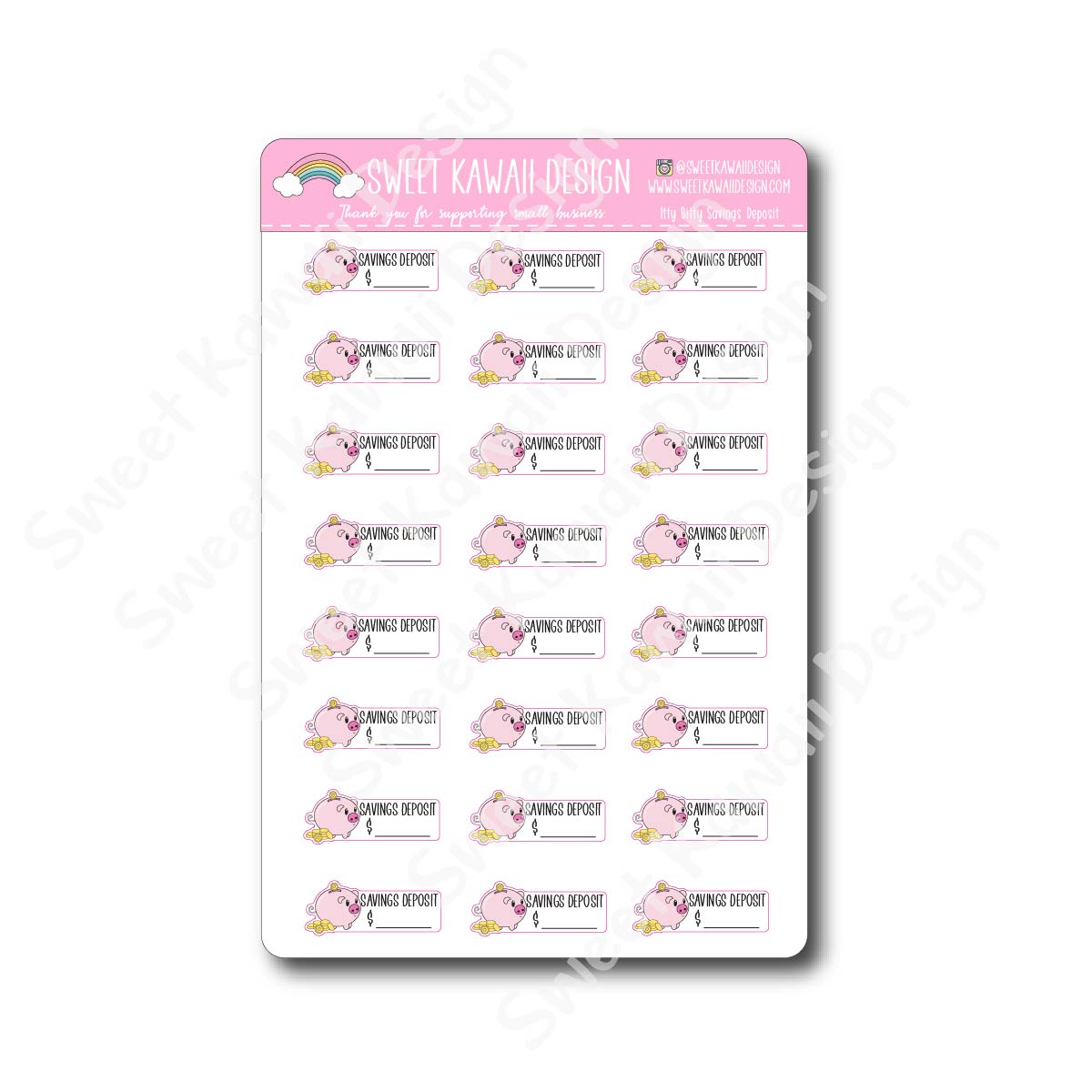 Kawaii Savings Deposit Stickers