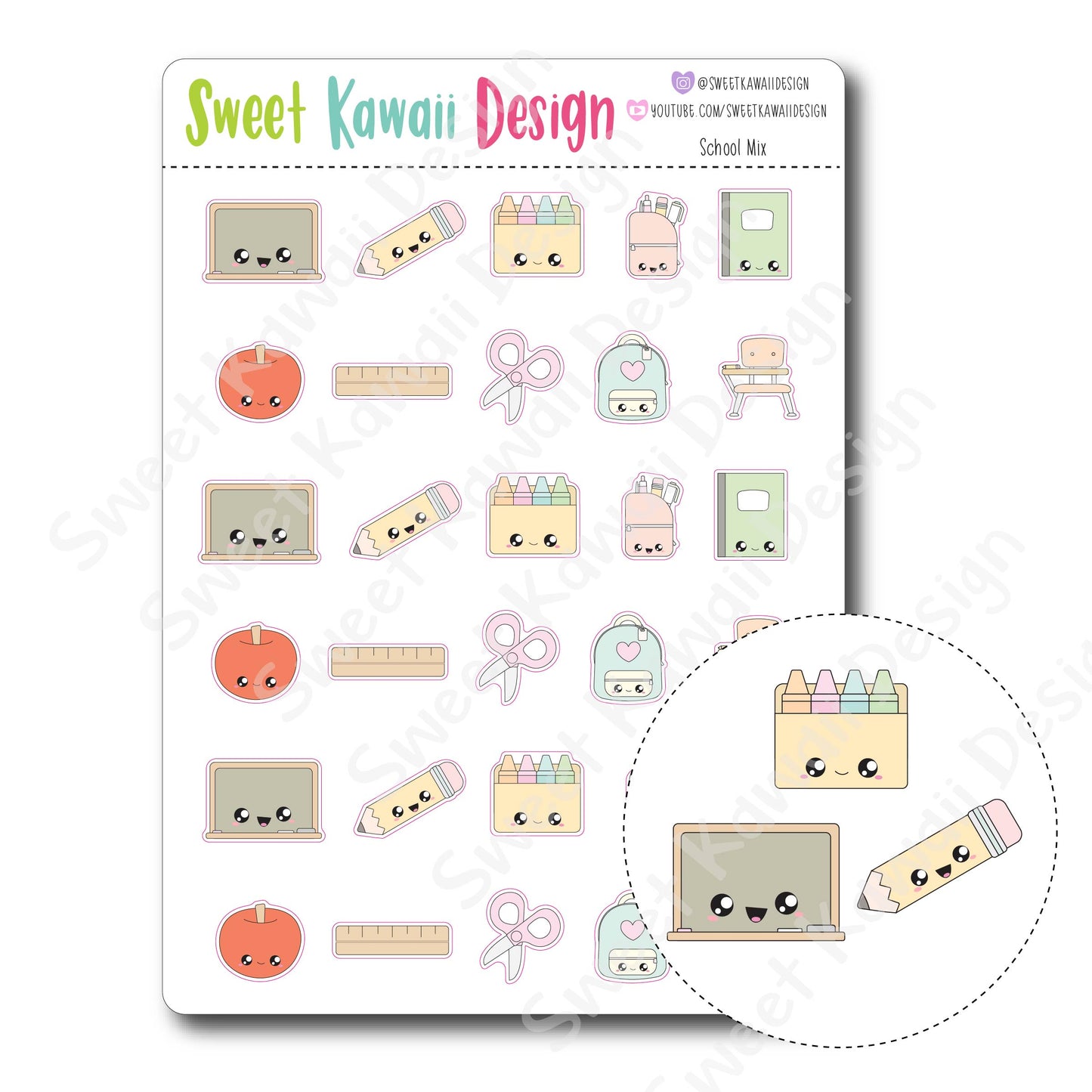 Kawaii School Mix Stickers