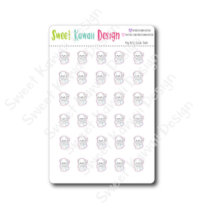 Kawaii Scrub Toilet Stickers