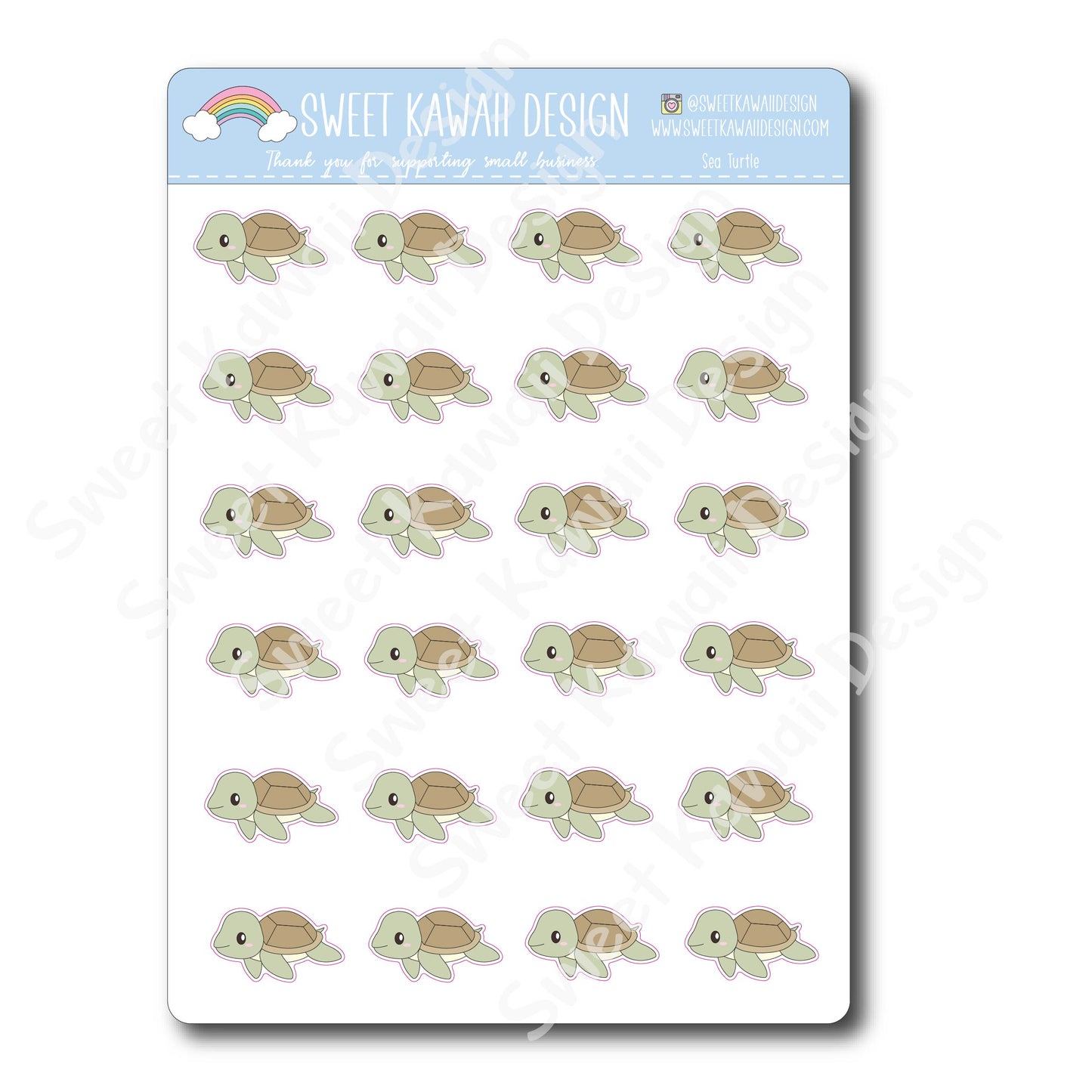 Kawaii Sea Turtle Stickers