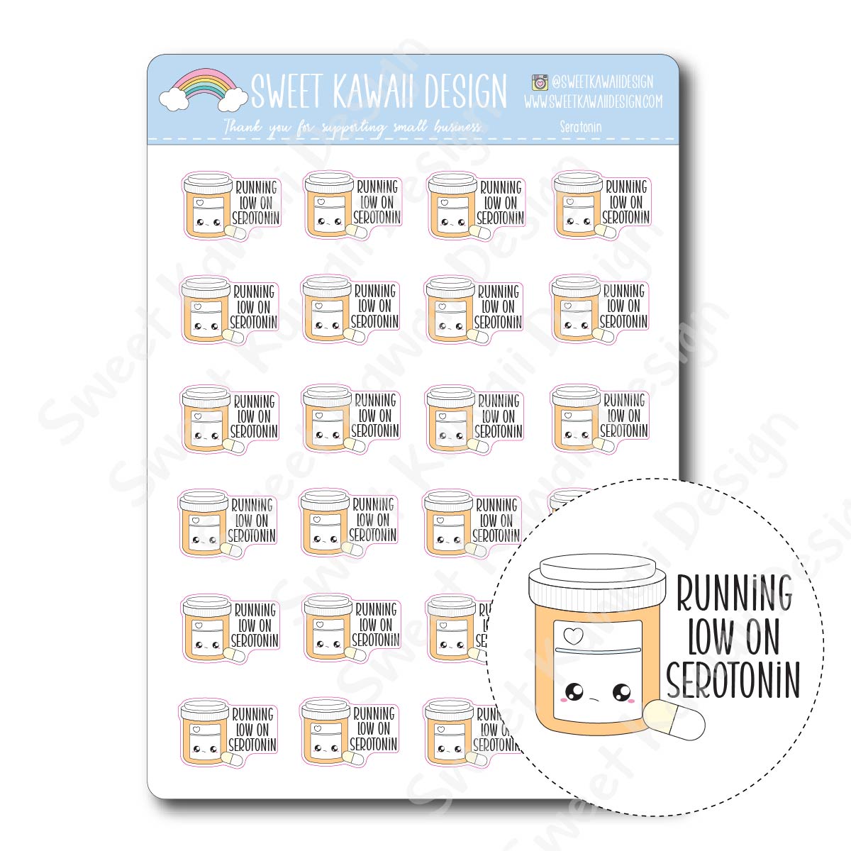 Kawaii Serotonin Stickers