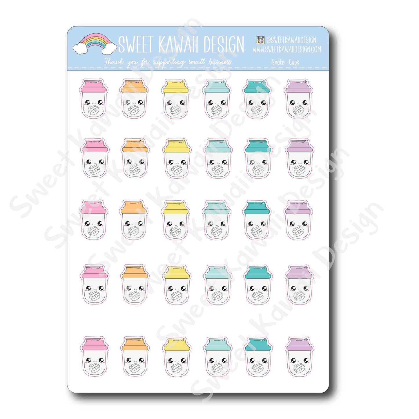 Kawaii Shaker Cup Stickers