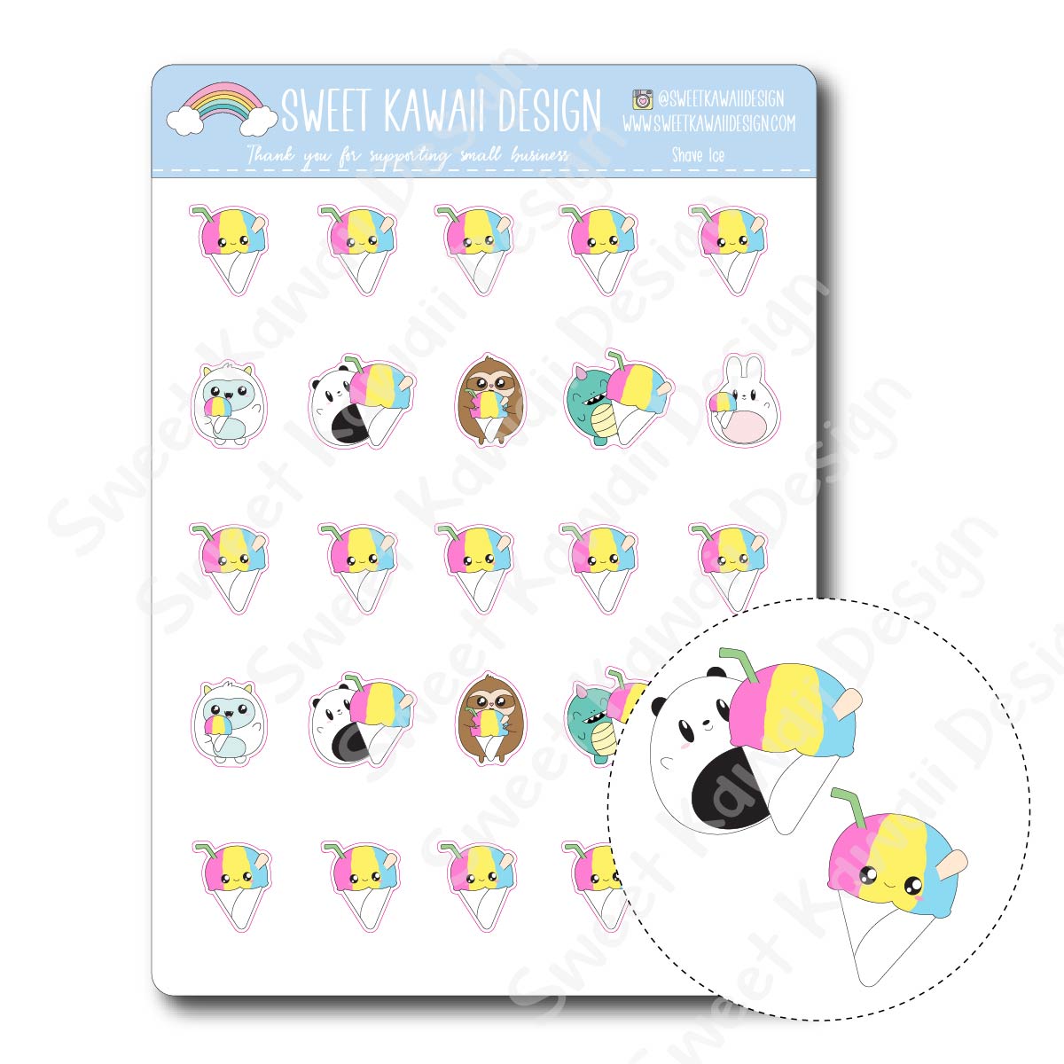 Kawaii Shave Ice Stickers