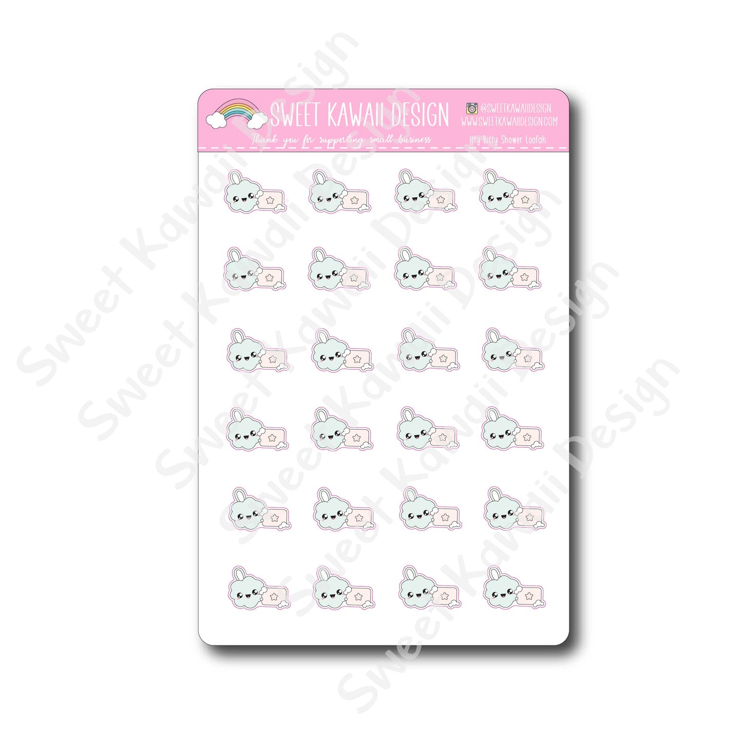 Kawaii Shower Loofah Stickers