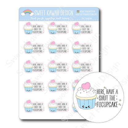 Kawaii Shut Fucupcake Stickers